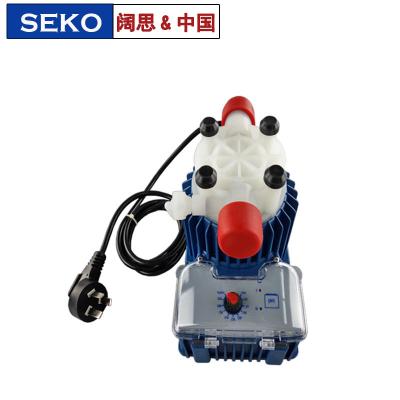 Tekna Evo系列電磁隔膜計量泵流量可選：0.4-110L/H 壓力20-0.1Bar PVDF泵頭與所有工業、污水處理和飲用水領域使用的化學品相兼容，陶瓷球閥的使用提高了投藥的可靠性以及整個觸液端的化學兼容性