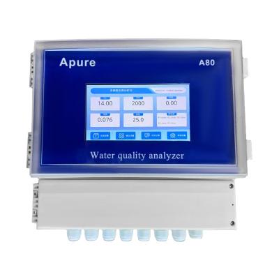 Apure多參數水質檢測儀A80工業多通道在線監測儀壁掛式水質多參數分析儀可定制